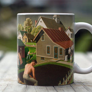 Ceramic Mugs Grant Wood Spring in Town