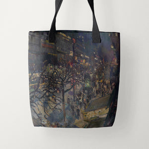 Tote Bags Konstantin Korovin Boulevard Montmartre by Night